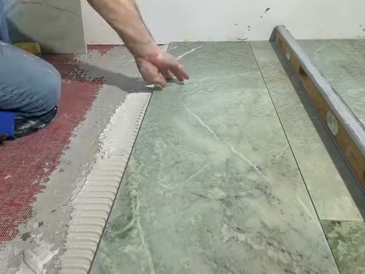 Marble floor tile bathroom NYC Brooklyn