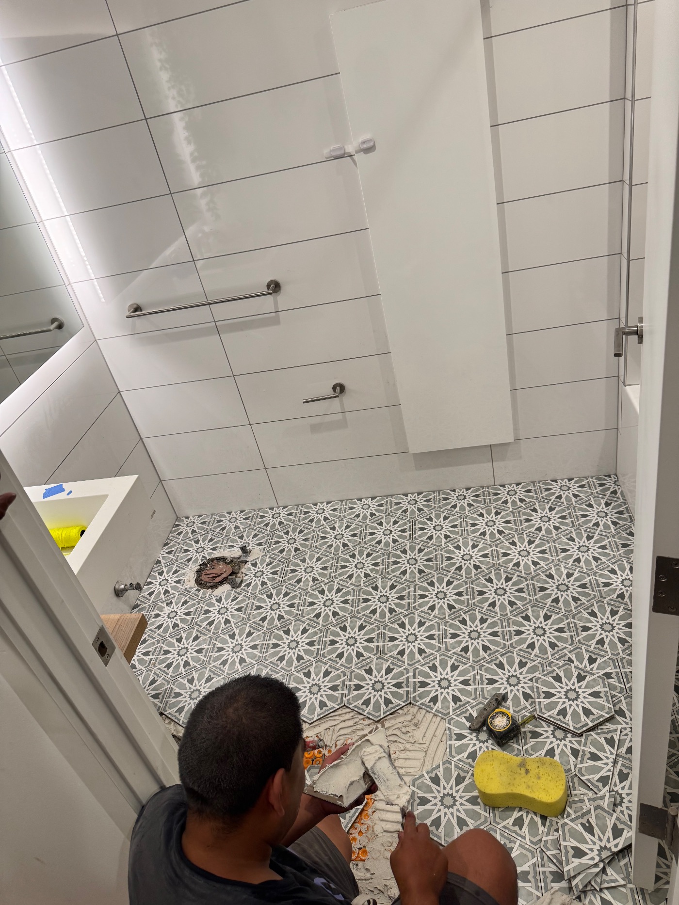 Expert bathroom tile installation NYC by Sani Building Corp
