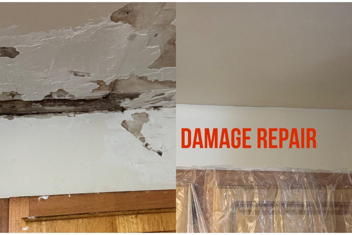 Water damage repair and ceiling repair in a Manhattan co-op with drywall replacement, fresh paint and finish