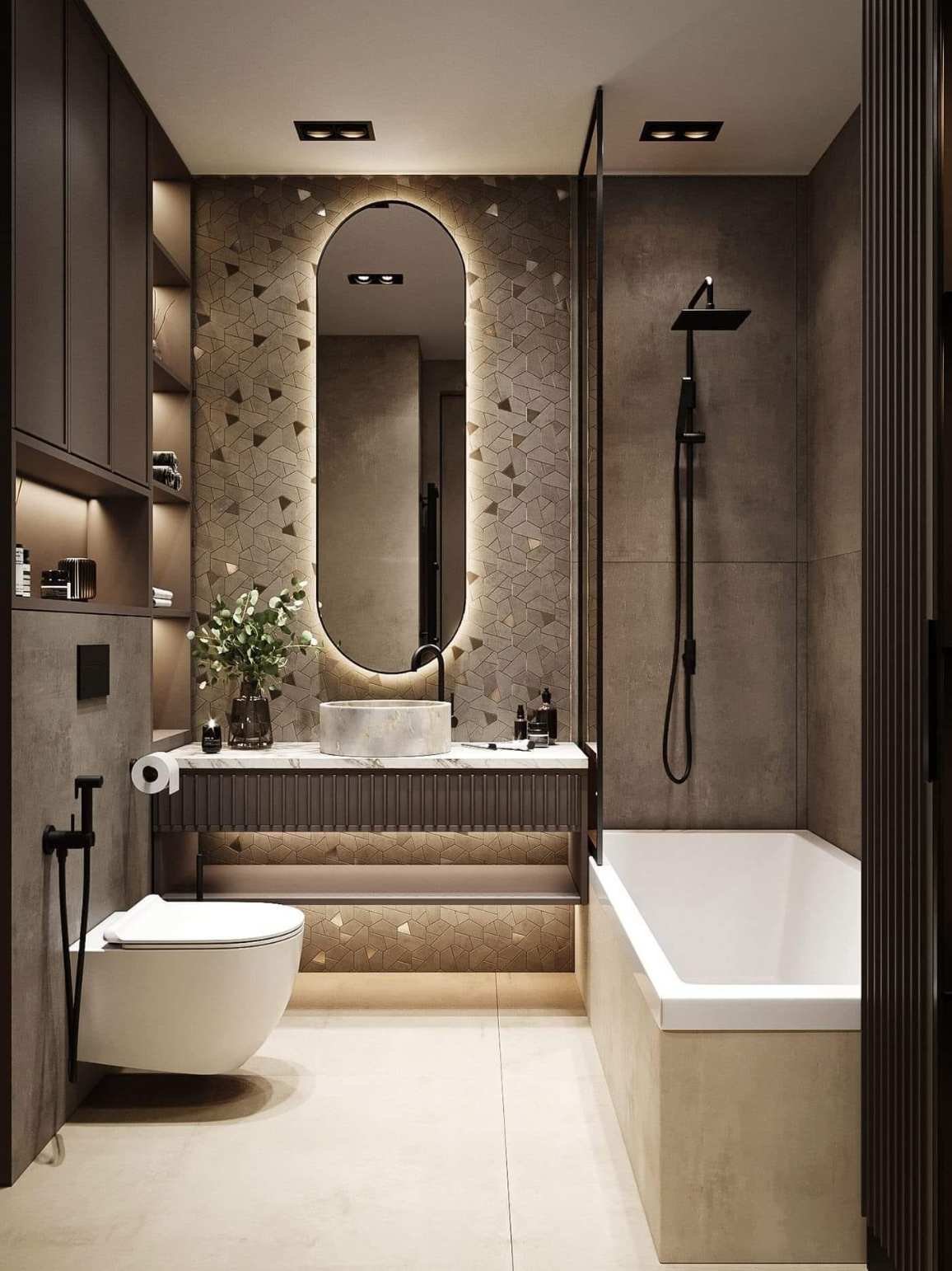 Luxury bathroom renovation in Nassau County by Sani Building Corp