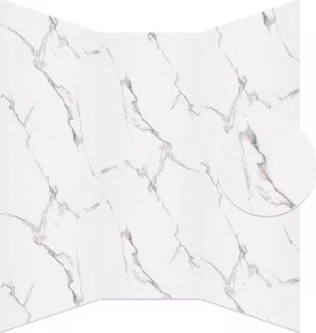 Bright white marble waterproof shower wall panel