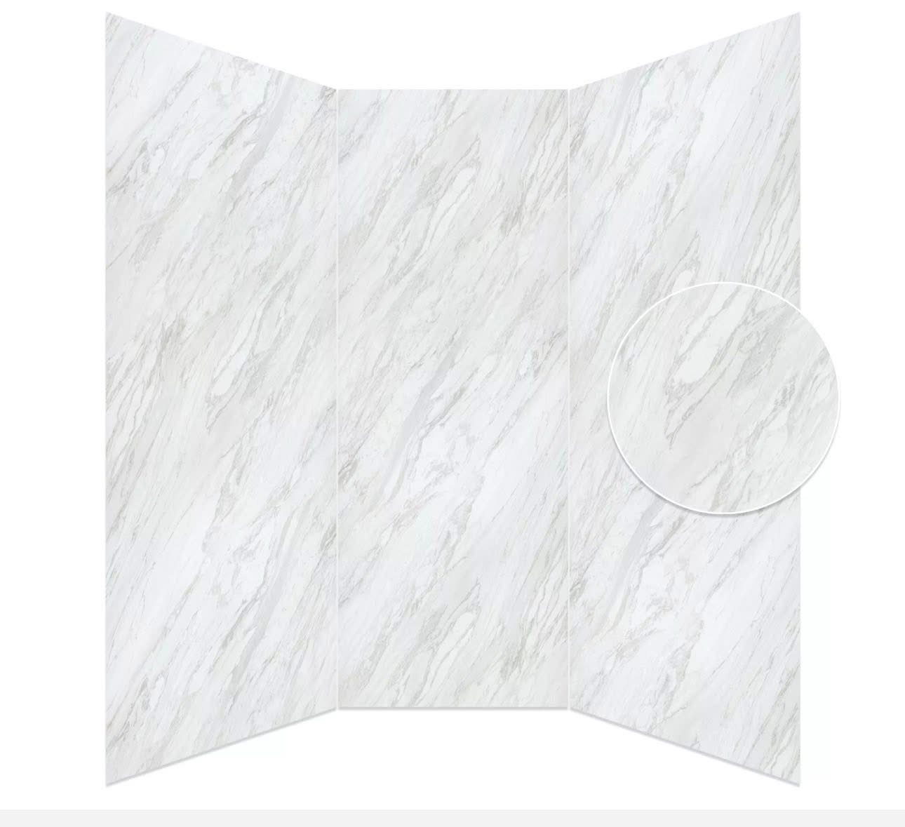 Carrara marble wall panel finish