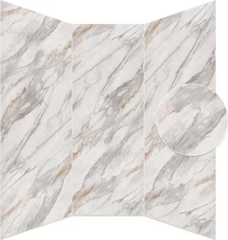 Grey and Taupe Marble waterproof shower wall panel